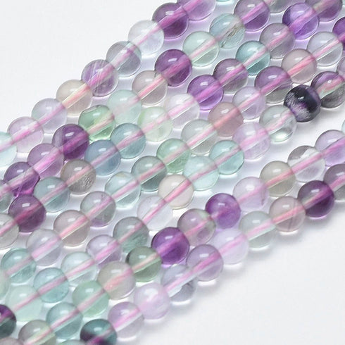 Purple Fluorite Round Beads 4mm